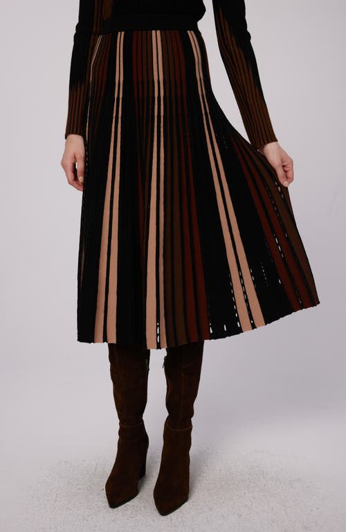 Shop Dvf Tribeca Sweater Skirt In Knitsun Pleats Camel/brown