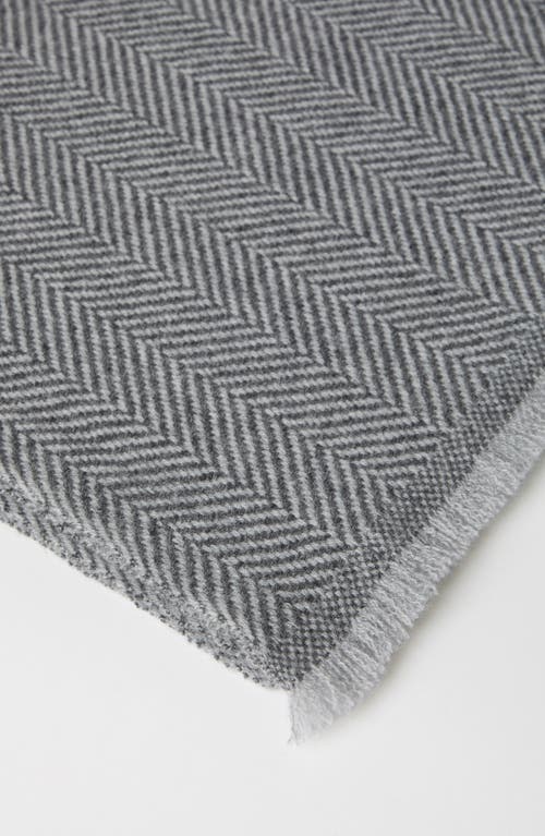 Shop Brunello Cucinelli Cashmere Chevron Scarf In Light Grey