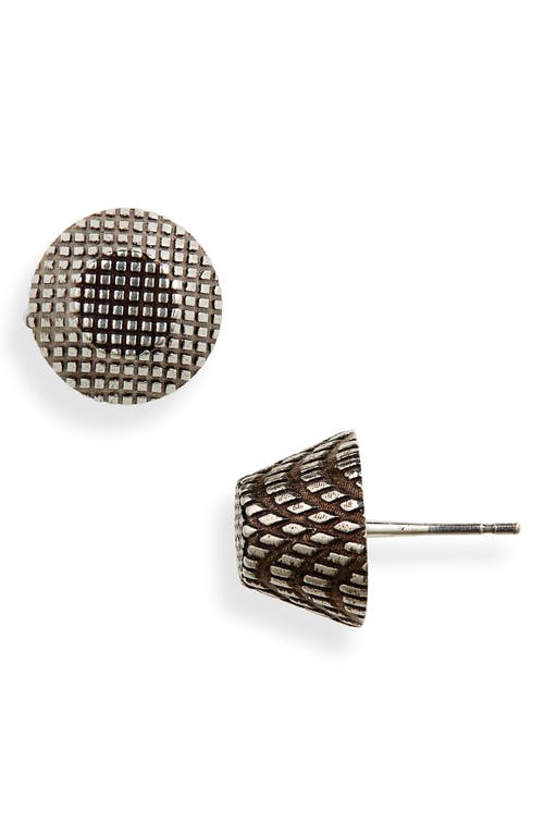 Balenciaga Cagole Stud Earrings in Antique Silver at Nordstrom