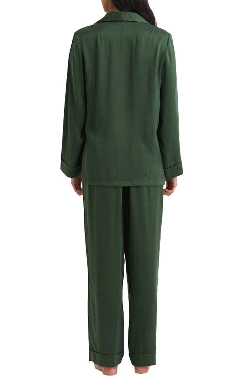 Shop Papinelle Audrey Mulberry Silk Pajamas In Forest Green