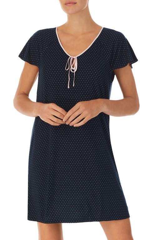 Kate Spade New York Short Sleeve Sleep Shirt In Black Pt