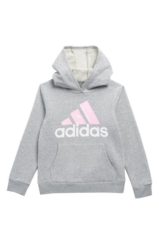 Adidas Originals Kids' Graphic Logo Fleece Hoodie In Grey Heather