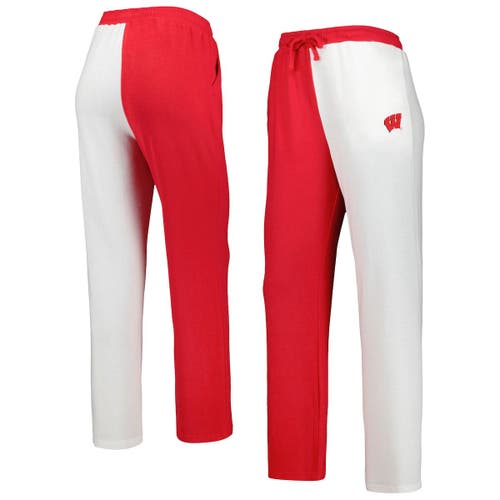 Women's ZooZatz Red/White Wisconsin Badgers Colorblock Cozy Tri-Blend Lounge Pants