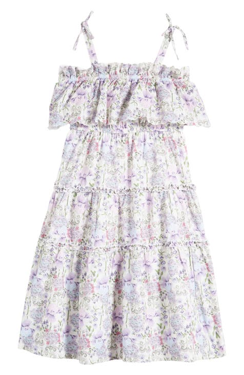 White Dot-Cotton Flower Girl Dress