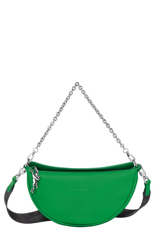 Longchamp Smile Small Half Moon Leather Crossbody Bag in Lawn at Nordstrom