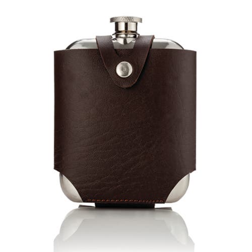 Viski Flask And Traveling Case In Brown