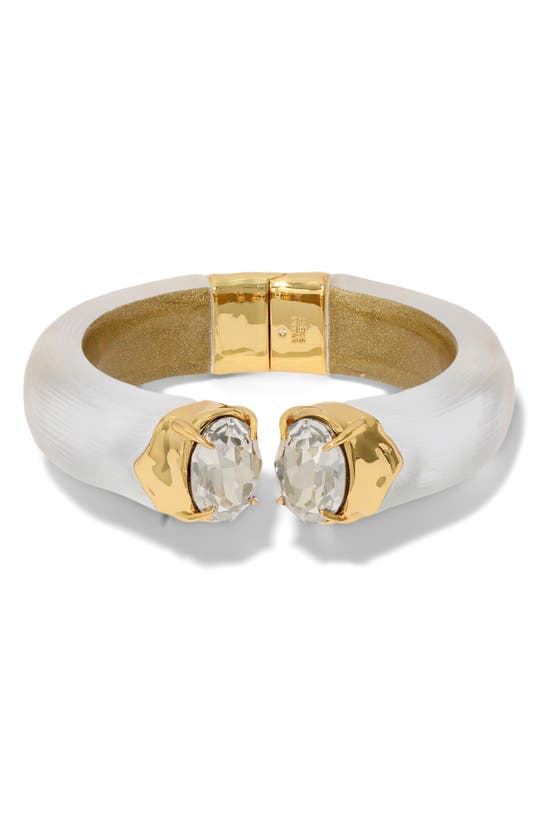 Alexis Bittar Bonbon Crystal Lucite® Hinged Bracelet In Silver/gold