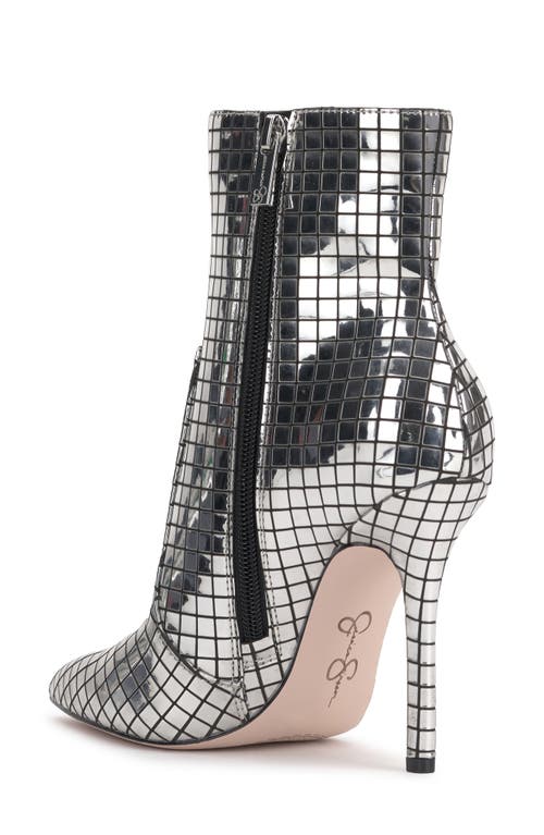 Jessica Simpson Lirya Pointed Toe Bootie In Black/silver
