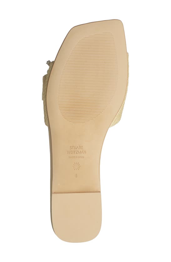 Stuart Weitzman Shine Buckle Slide Sandal In Wheat