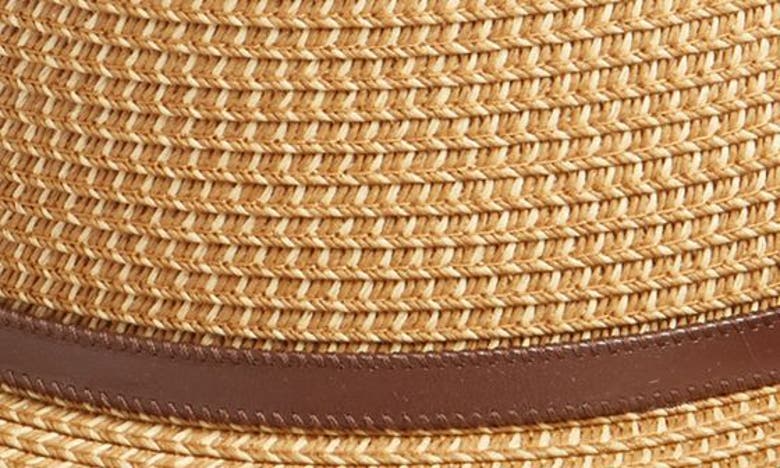 Shop Nordstrom Packable Boater Hat In Tan Dark Combo