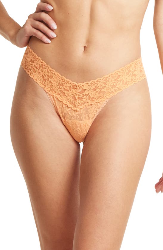Shop Hanky Panky Signature Lace Low Rise Thong In Florence Orange