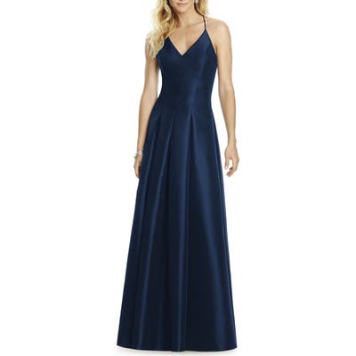 After Six Cross Back Taffeta A-Line Gown