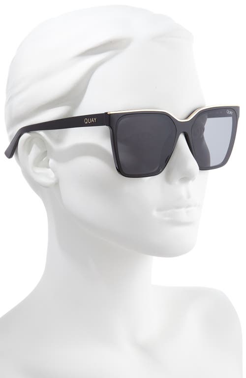 Shop Quay Level Up 55mm Square Sunglasses In Black Gold/smoke