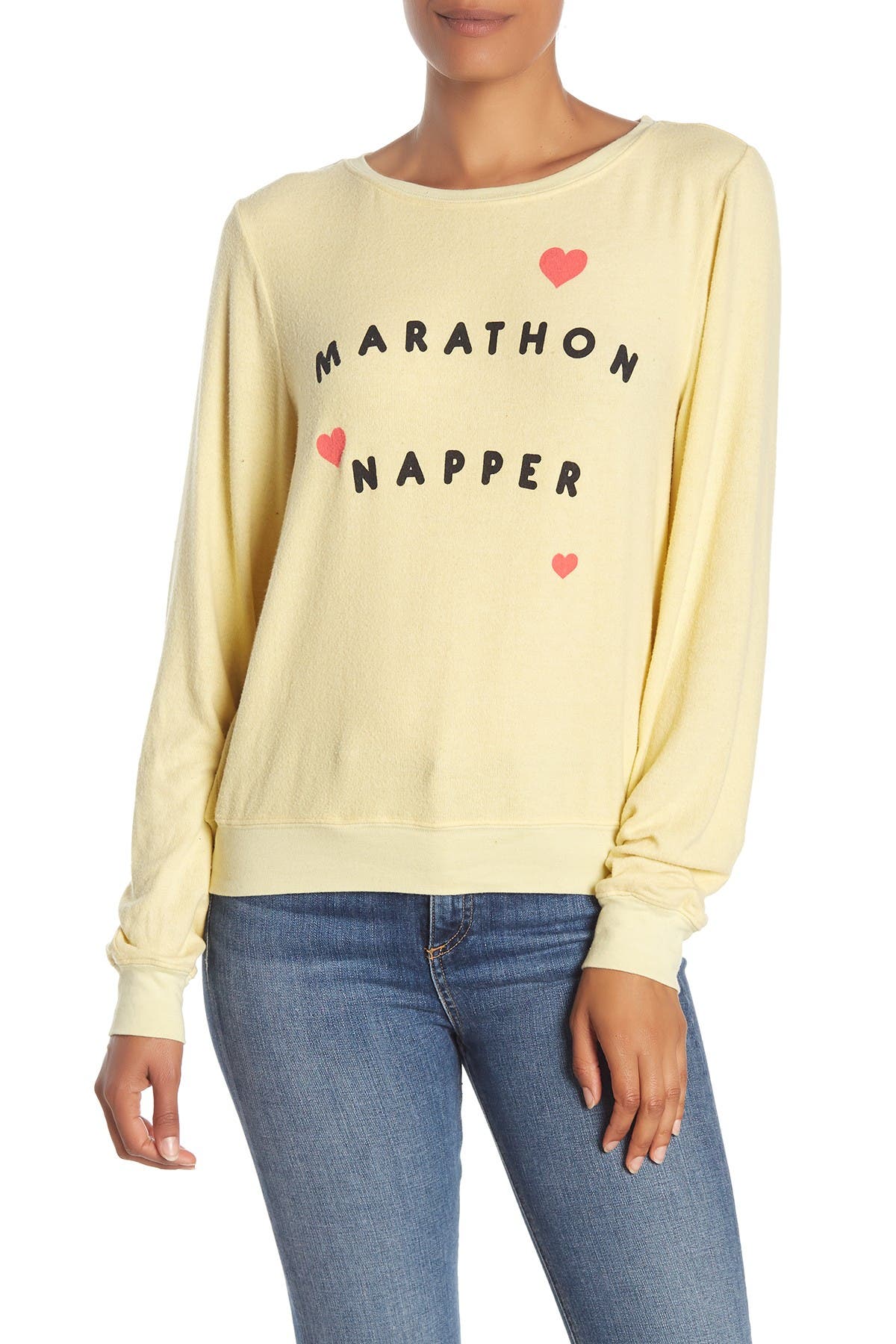 baggy yellow sweatshirt