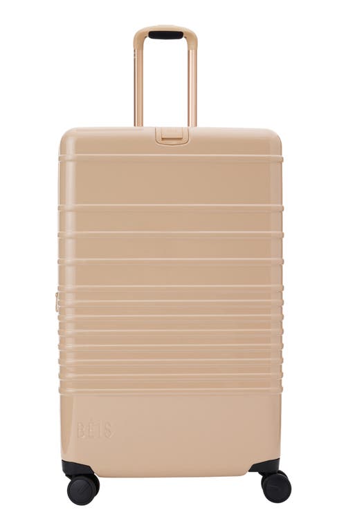 Béis The 29-Inch Check-In Roller in Beige Glossy at Nordstrom