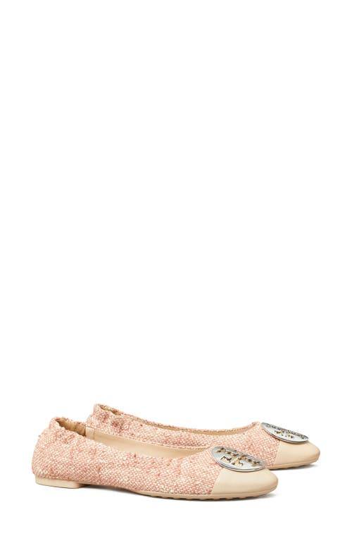 Claire Cap Toe Ballet Flat in Peach /Ivory /Gold /Silver
