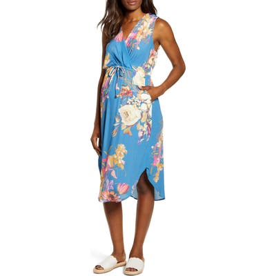Angel Maternity Floral Maternity/nursing Sundress, Blue