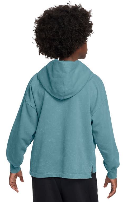 Shop Nike Kids' Culture Of Basketball Hoodie In Denim Turquoise/mystic Navy