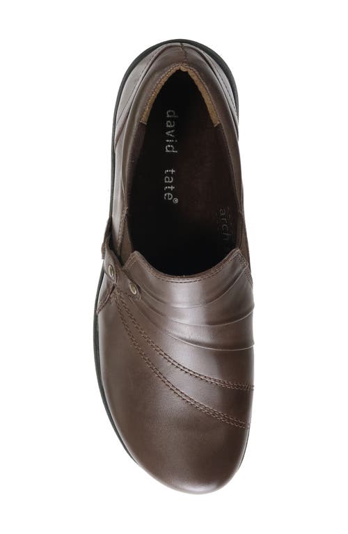 David Tate Serene Womens Cushioned Footbed Leather Flat Shoes In Brown Brushed Calf