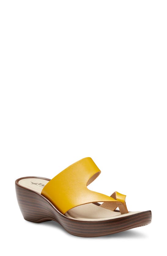 Eastland Laurel Leather Platform Wedge Sandal In Yellow