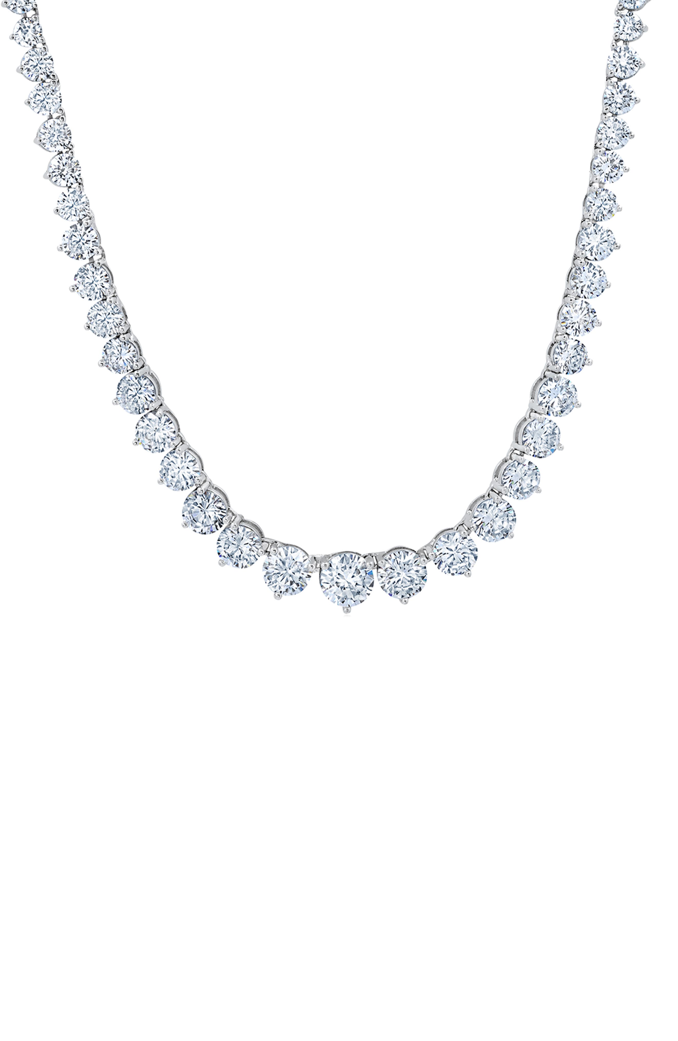 silver cubic zirconia necklace