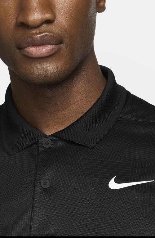 Shop Nike Golf Dri-fit Victory+ Geo Print Golf Polo In Black/black/white