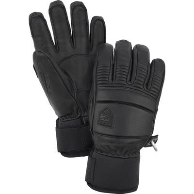Hestra Fall Line Leather Ski Gloves, Black
