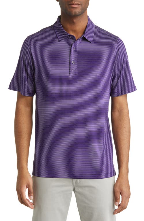 Forge DryTec Pencil Stripe Performance Polo in College Purple