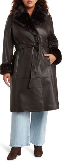 Trench Coat With Fur Trim