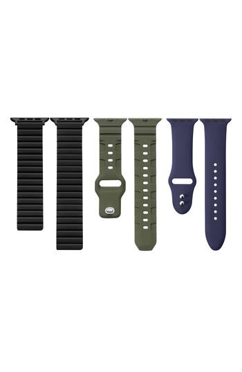 The Posh Tech Assorted 3-pack Silicone Apple Watch® Watchbands In Black