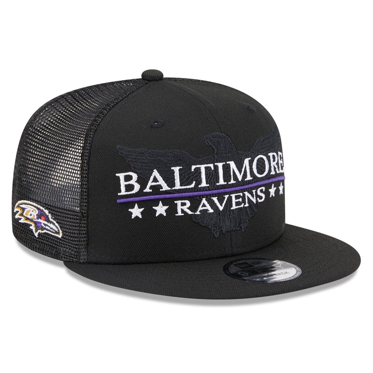 New Era 9Fifty Mesh Snapback - Baltimore Ravens, Visiera In Cotone, Taglia Unica Regolabile