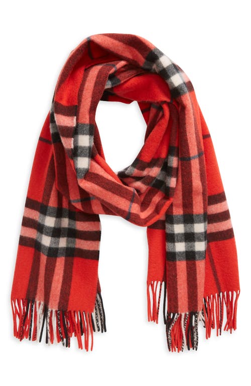 Burberry Check Washed Cashmere Scarf In Red