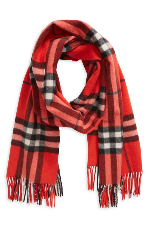 Shop Burberry Check Washed Cashmere Scarf In Scarlett