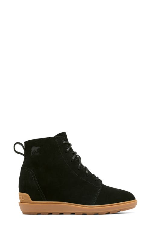 Sorel Evie Ii Waterproof Wedge Bootie In Black/gum 2