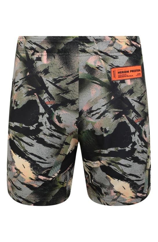 Shop Heron Preston Camo Dry Fit Shorts In Green