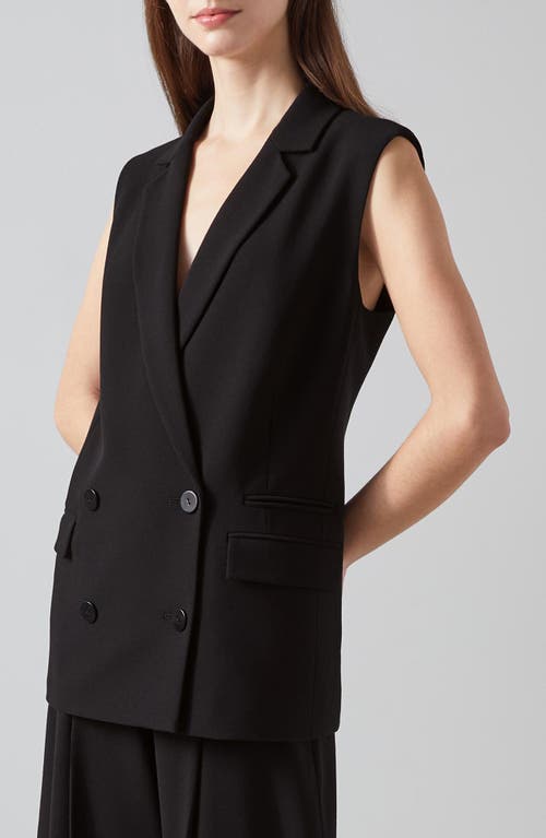 Shop Lk Bennett Eva Double Breasted Vest In Black