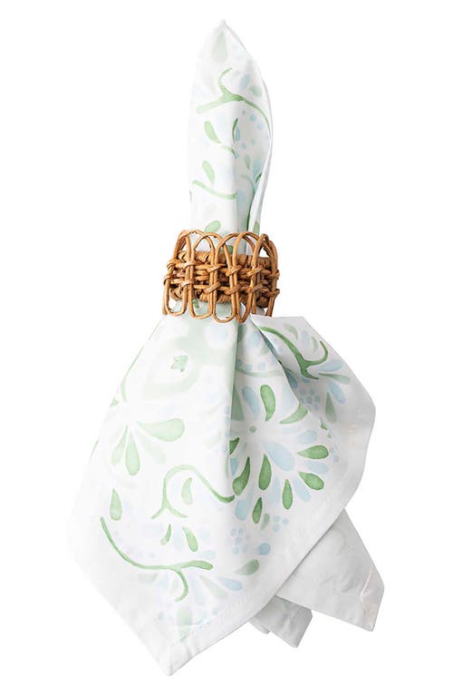 Juliska Provence Rattan Whitewash Napkin Rings, Set Of 4 In Natural