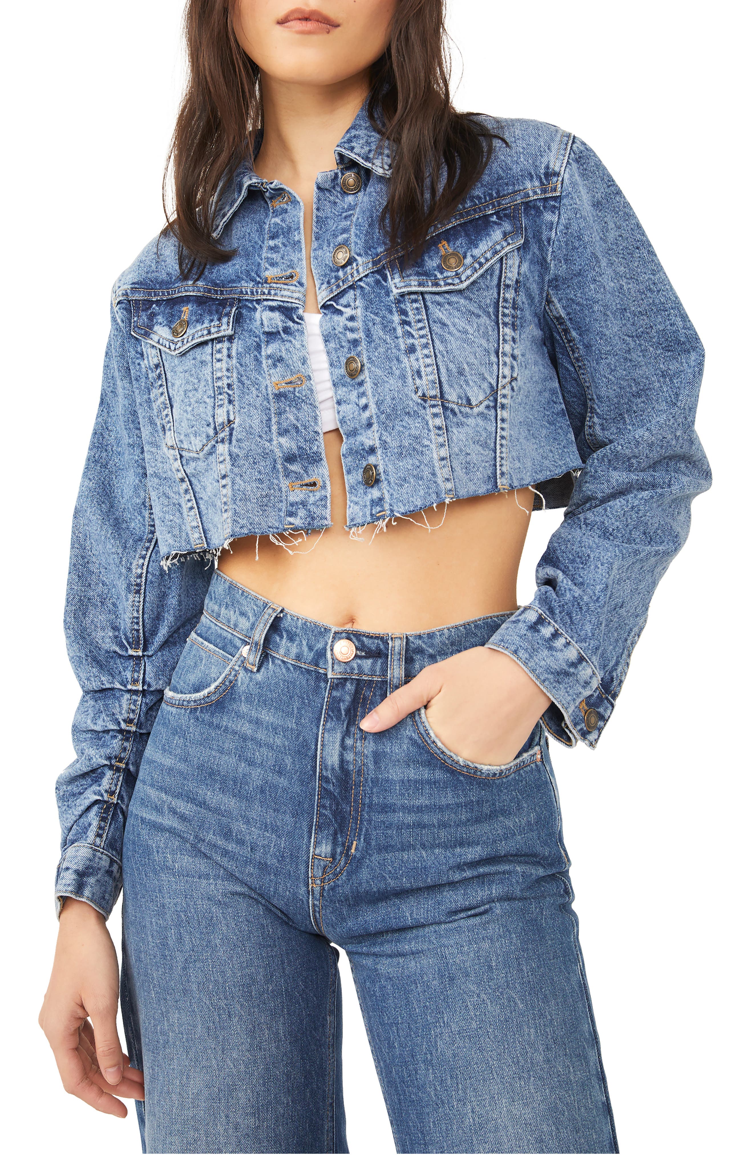 cropped denim jacket womens