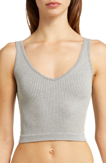 Free People Intimately FP Ribbed V-Neck Brami Crop Top XS/S NWT