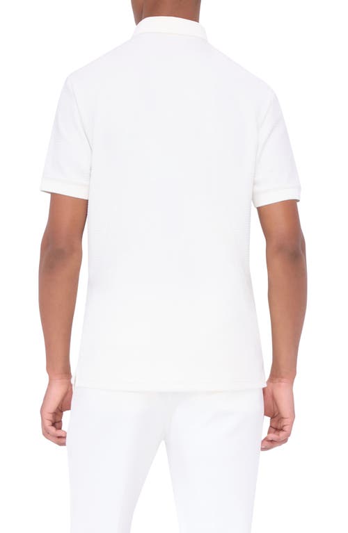 Shop Bugatchi Textured Polo In Chalk