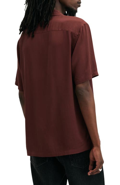 Shop Allsaints Venice Solid Camp Shirt In Moretti Red