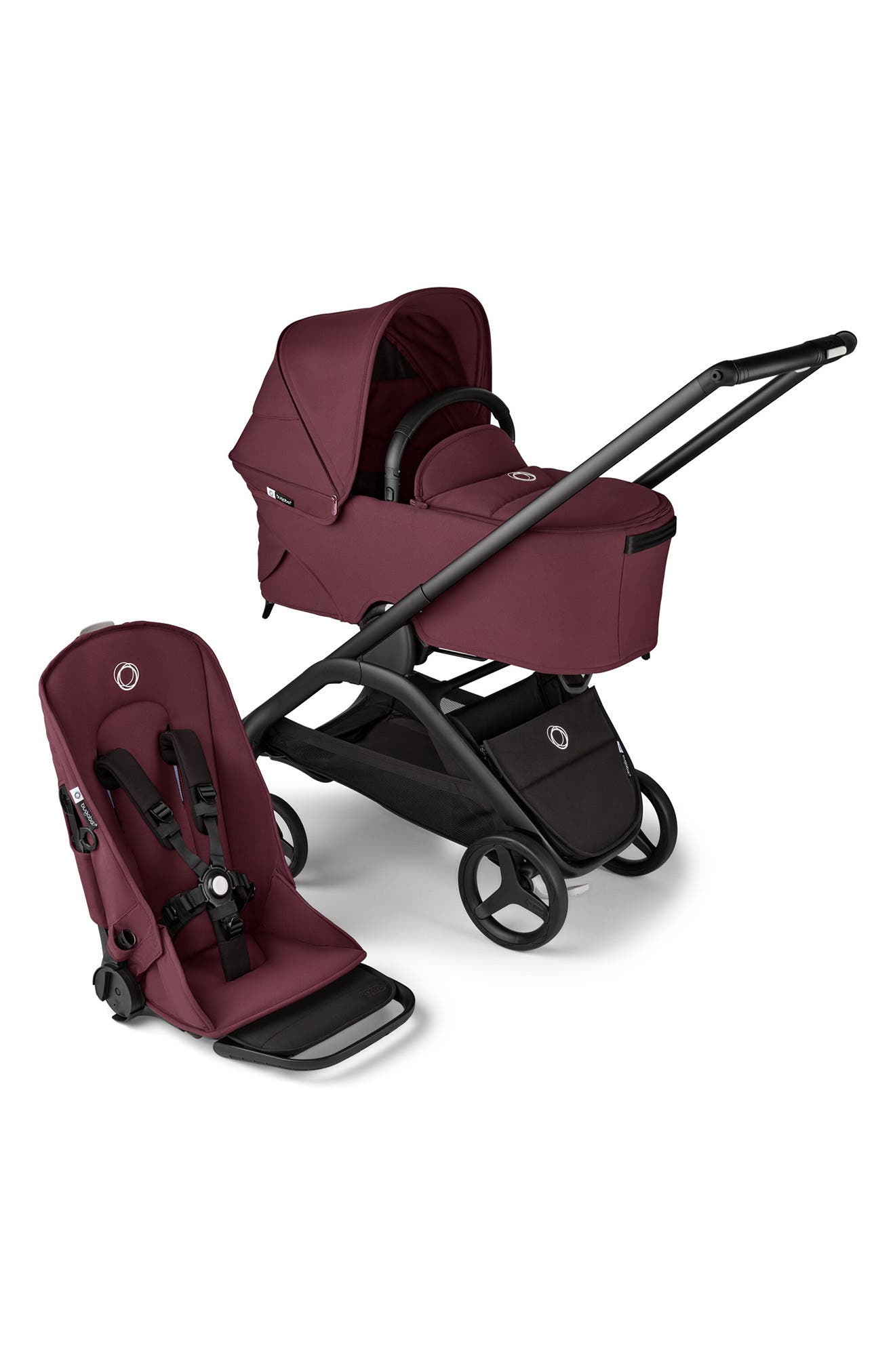 Bugaboo Dragonfly Stroller & Bassinet Set in Dark Cherry 