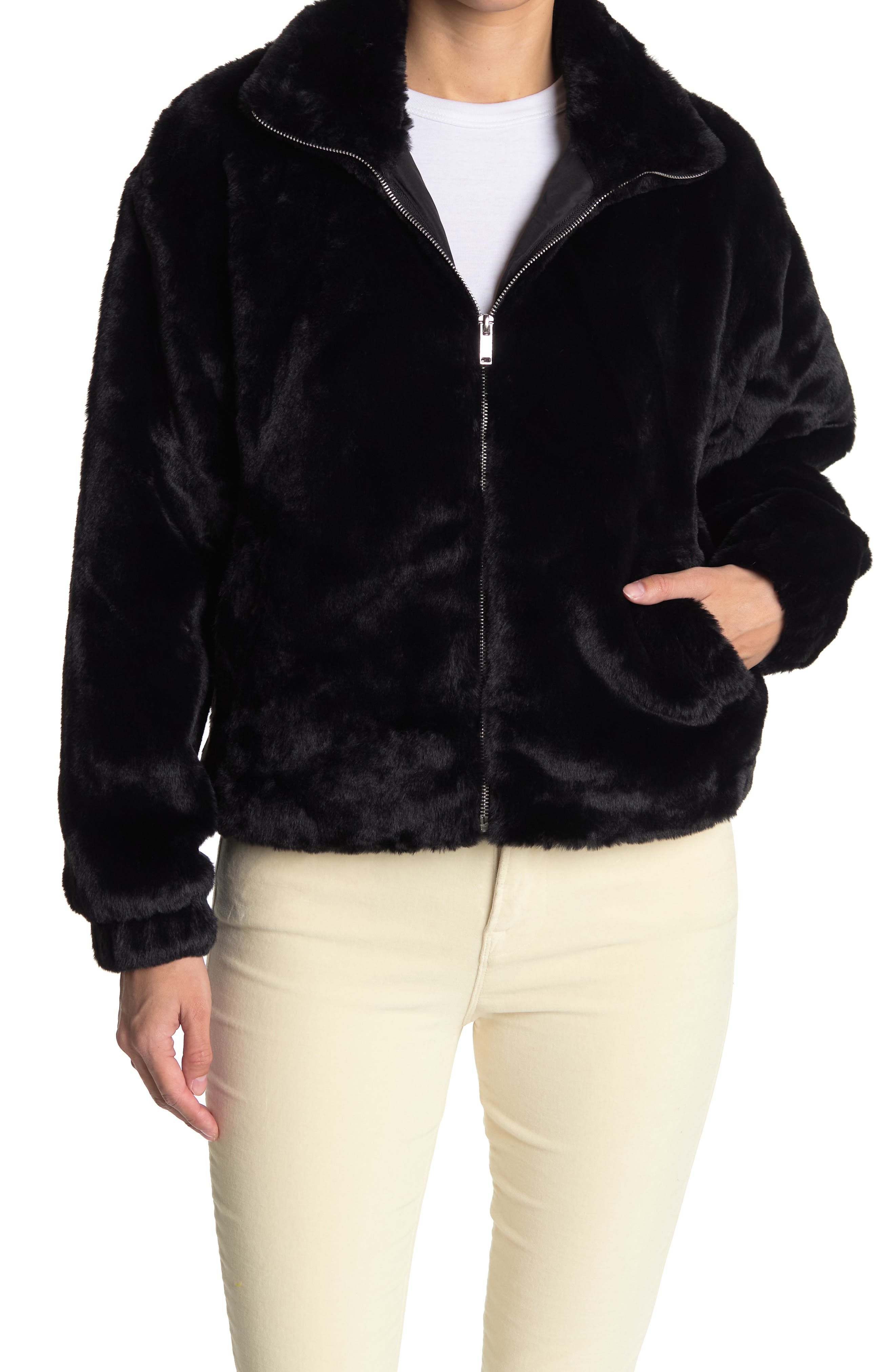 fur zipper jacket