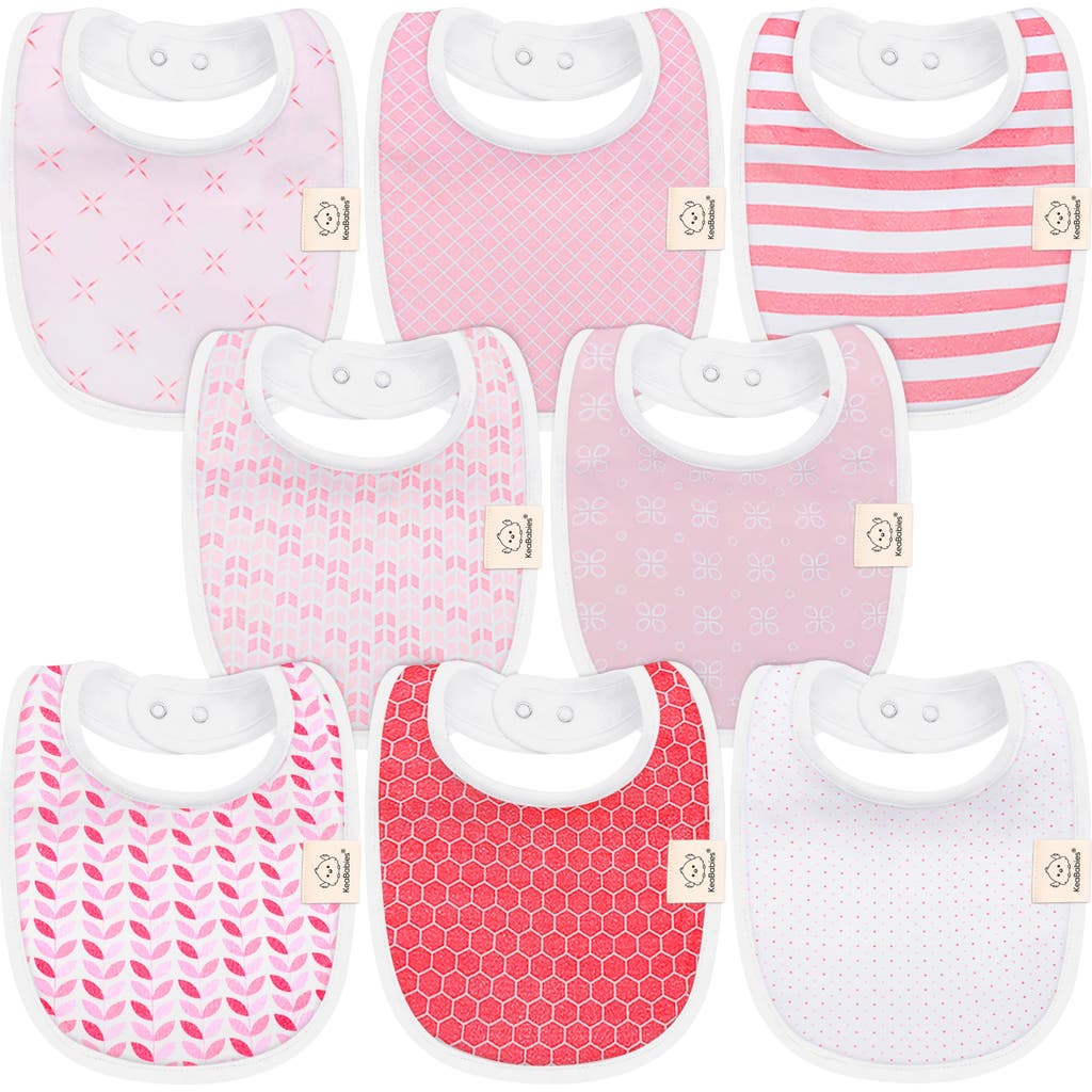 Keababies 8-pack Baby Drool Bibs In Blush