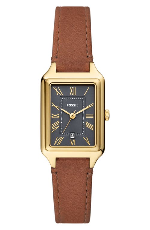 Fossil Raquel Leather Strap Watch, 23mm in Brown at Nordstrom