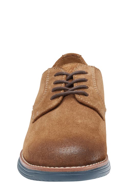 Johnston & Murphy Kids' Upton Plain Toe Derby In Snuff Oiled Suede