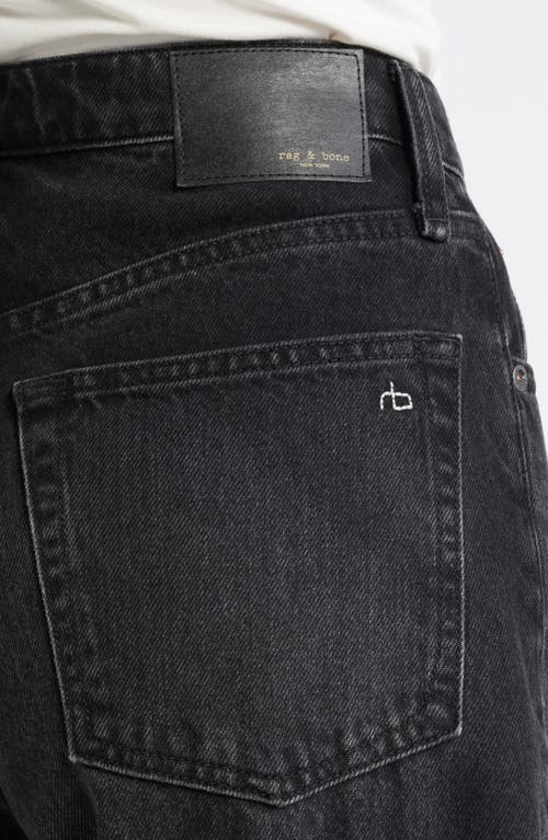 Rag & Bone Sofie Cuffed High Waist Wide Leg Jeans In Black