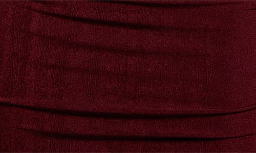 Shop 24seven Comfort Apparel One-shoulder Asymmetric Body-con Midi Dress In Wine