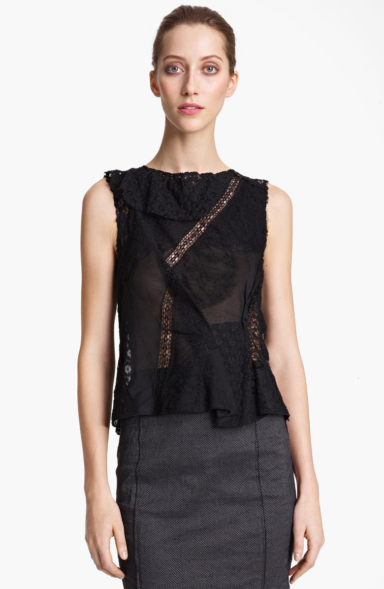 Nina Ricci Ruffled Lace Patchwork Blouse | Nordstrom