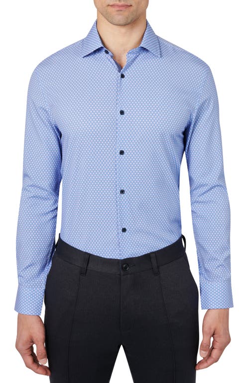 W. R.K Slim Fit Concentric Geo Print Recycled Performance Stretch Dress Shirt Blue/Purple at Nordstrom,